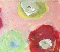 Original Abstract Floral Acrylic 12×12 Canvas Painting, Holly Hammond
