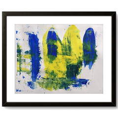 Modern Colorful 11×14 Abstract Original Signed Paper Wall Art Acrylic BACH