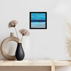 Blue Abstract Seascape Painting Impressionist Art M1008 8×8 Inch AMBER K