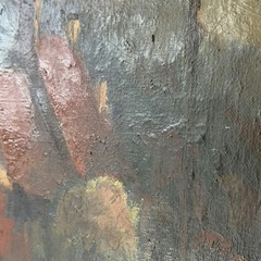 Handcrafted Oil Painting Landscape „Red Roofs Scene“ Authentic Belgique Art