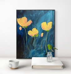 Mary Myers Original Abstract Expressionism 11×14 Floral Signed Fine Art