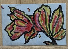 Floral Outburst. Original Painting on Cardboard