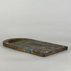 Vintage Artist’s Arched Design Rectangular Painting Palette With Remnant Oil Pai