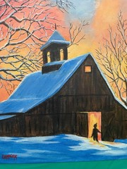 12 x 12 Acrylic Painting on Canvas Board…..“Bright Winter Morning“