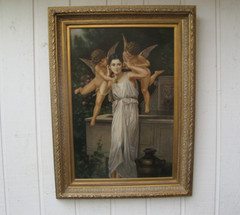 COPY of WILLIAM ADOLPH BOUGUEREAU „YOUTH“ 2x3ft Oil Painting w Ornate Frame