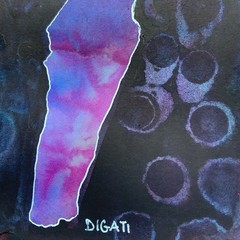Original Watercolor Painting Art Abstract Figure Blue Purple Signed Unframed 5×7