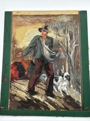 ANTIQUE WPA ERA PAINTING PORTRAIT FARM FARMERS FARMING LISTED FAMOUS ALEXANDER