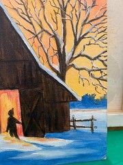 12 x 12 Acrylic Painting on Canvas Board…..“Bright Winter Morning“