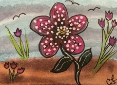 ACEO Original Floral Watercolor By Creative Siren 2.5×3.5