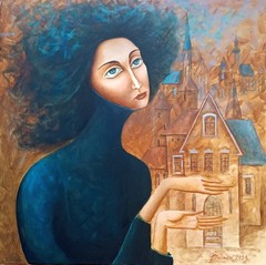 ORIGINAL Painting Oil canvas surrealism modern ART by Vlad Pronkin 2023 comp.1