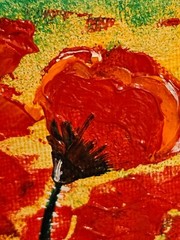 Poppies Original oil painting Red poppies Palette knife with textured paste