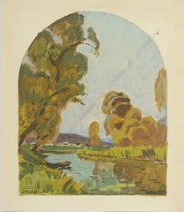 Anatoli Dovzhenko (1932-1991) „Riverscape“ (draft for a wall painting) 1960s (1)