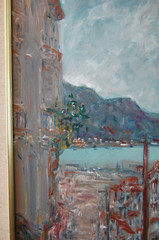 FRAMED ORIGINAL OIL VIEW OF COLONIAL SANTIAGO, ORIENTE, CUBA ARTIST: HECTO VIDAL