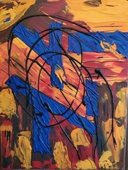 Abstract Painting on Canvas signed One of Kind Wall Decor Original Art