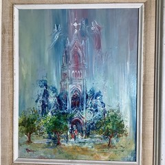Framed Cathedral, Angels, Pastels, and Landscape 8×10 Artwork