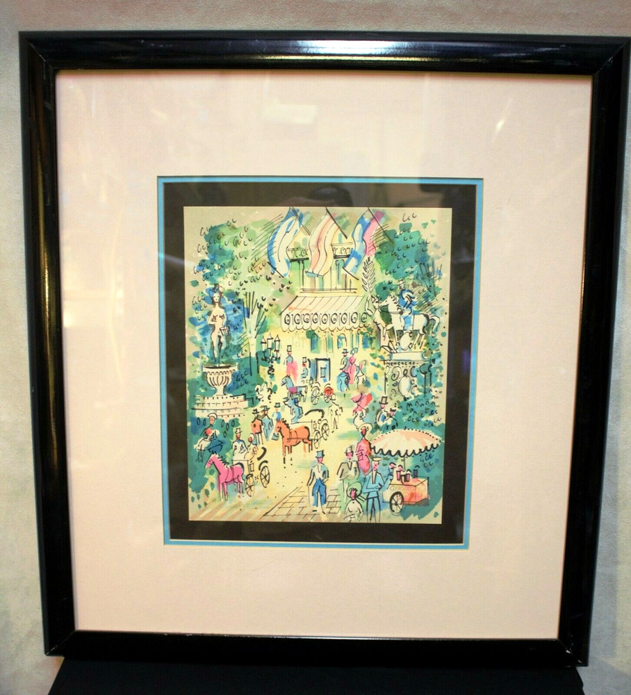 Framed Charles Cobelle Signed Lithograph Art COA 162/500 Titled „Rue De La Paix“