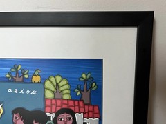 Signed Original Painting by El Salvador Artist FRANCISCA HUEZO Framed Teacher