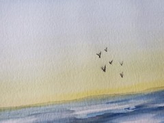 Original Watercolor Painting Ocean Landscape 12″×9″ Realistic