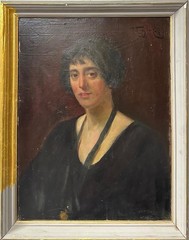 Philip Tennyson Cole Signed Portrait Lady Oil Painting British Antique c.1920