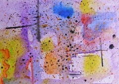 ACEO Modern Abstract Painting in Magnetic Frame Original Art by Rain Crow
