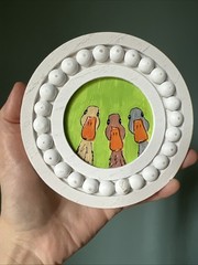 Goose,duck,funny,cute,original,miniature Painting,small,mini,framed