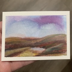 ACEO 3.5×2.5 Original Miniature Art Landscape Painting Watercolors Nature
