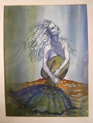 Neal McGuire Sea Dreamer Original Watercolor Mermaid Painting on Paper Signed