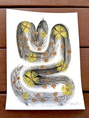 Original Brushstroke Snake 5 Painting By Alannah Dyer- Acrylic 9×12 in. Animals