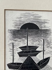MARGO HOFF PAINTING ANTIQUE NAUTICAL WPA ERA 1930’S DRAWING FAMOUS MODERNIST