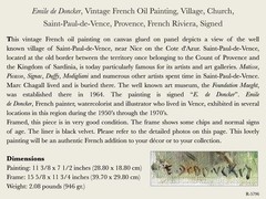 Emile de Doncker Vintage French Oil Painting Landscape Provence St Paul de Vence