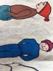MILDRED TICE Listed Pennsylvania OUTSIDER FOLK ARTIST WINTER SCENE PAINTING
