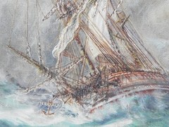Marine art clipper ship 1973 painting James William Blanch 1905-c.1990s