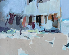 Heinz Rosien (b.1919- ) „Southwest Desert Village/ Ranch“ Oil Painting on Board