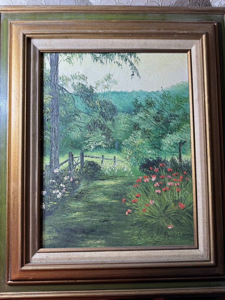 Ronald Schugardt Keyes (1930 – 2010) „Country Path Scene“ Oil Painting – Framed