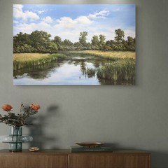 River Landscape 017 Original Acrylic Painting – Framed