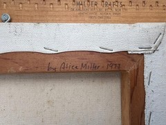 Original Alice Miller Oil Painting Still Life Whiskey Jug Crock & Indian Pottery