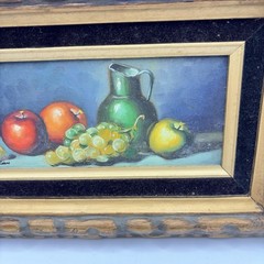 Frank Lean Original Still Life Oil Painting On Canvas Fruit Signed Framed