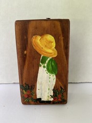 Plaques Wood 2.75″ L Hand Painted Pictures Boy Girl Ready To Hang Rustic 2