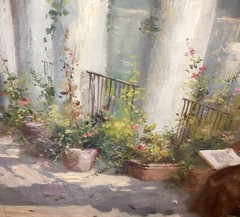 Edwardo Scognamiglio ( Italian 19/20th ) Oil Painting Reading Monk Amalfi Coast