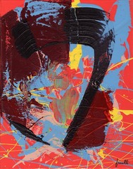 Bold Raw Colorful Urban Painting Contemporary Abstract Art Canvas 11×14 COA G20G
