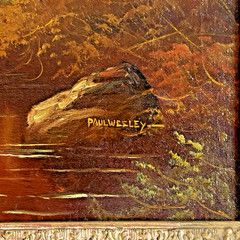 Paul Wesley Original Oil Painting Sunlit Valley Signed Framed Landscape 36×28