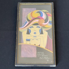 Vintage 1930s or 40s Art Nouveau Deco Female Figure Oil Painting Signed