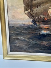Angel Espoy Painting Nautical Seascape Sunset Evening Antique Famous Listed Oil