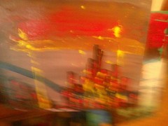 abstract paintings on canvas original twilight boom of the urban dream mini city