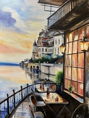Venice City Landscape, OOAK painting oil, 18×24 inch, Handmade Gift, Home Decor