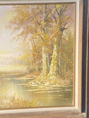 Stunning Alfred Withers C. (1856-1932) Autumn Scenic Landscape Oil Canvas 44×32