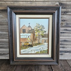 Vintage Morton Salt Advertising Painting on Canvas by H. Hargrove