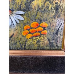 CARLOS RIOS Signed BUTTERFLIES Wall Art Picture Etched Painted Panel Wood Frame