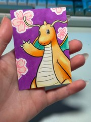 ACEO Original Pokemon Fanart „Dragonite“, Mini Art 2.5 x 3.5 Inches Anime
