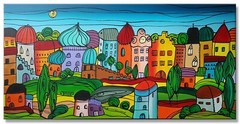 ACRYLIC PICTURE ART PAINTING ABSTRACT COLOURFUL PICTURE PAINTING PICTURE Original 100×50 MICO